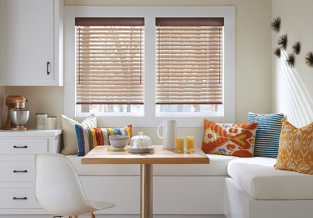 Hunter Douglas Window Treatment in a bright dining room near Dryden, New York